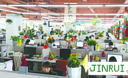 时光科技办公区绿植租...